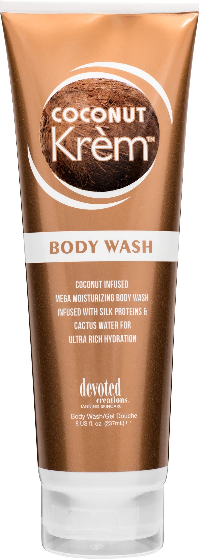 Devoted Creations Coconut Krem Body Wash  Coconut Infused Mega Moisturizing Body Wash with Silk Proteins and Cactus Water for Ultra Rich Hydration  8 oz - Image 1